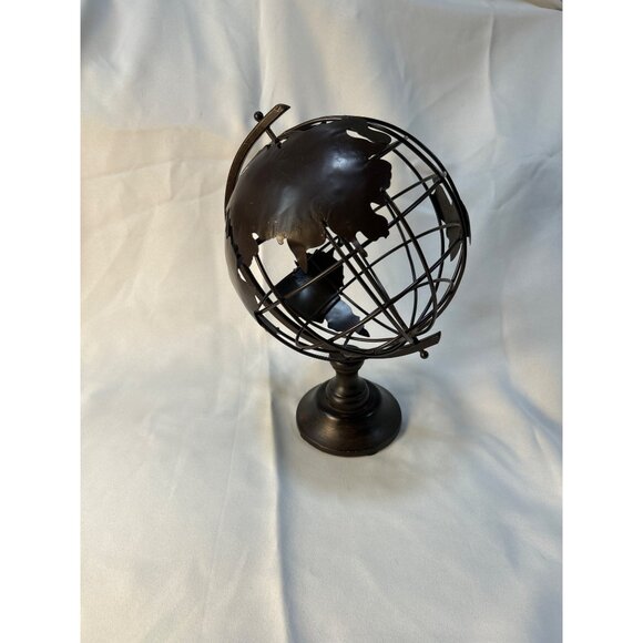 Vintage Style Metal Wire Globe with Raised Continents – Decorative Desk Top 12” - Picture 7 of 9